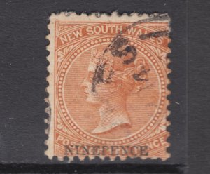 New South Wales SG 309, Sc 96e, used. 1897 9p on 10p dull brown, Perf 12, F-VF