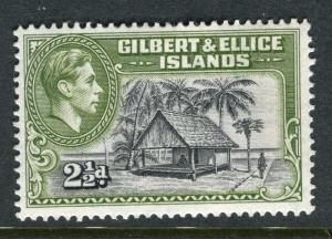 GILBERT ELLICE ISLANDS;  1938 early GVI issue Mint hinged 2.5d. value