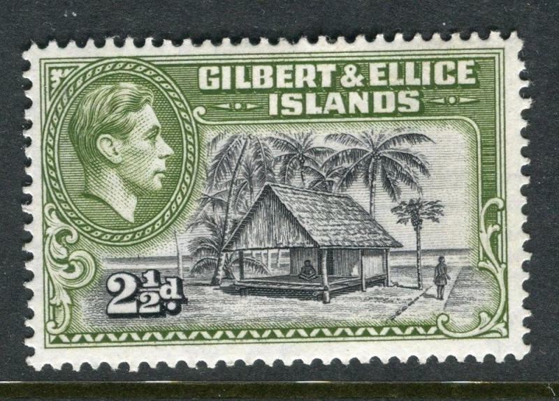 GILBERT ELLICE ISLANDS;  1938 early GVI issue Mint hinged 2.5d. value