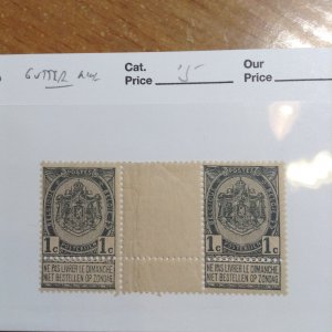 Belgium  # 60  MNH  gutter