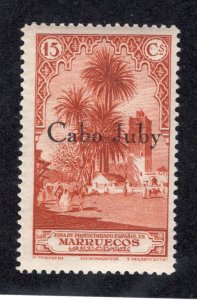 Cape Juby 1934 15c orange brown Overprint, Scott 44 MNH, value = $57.50