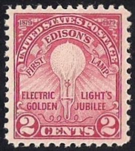 654 2 cent Edison Stamp mint OG NH EGRADED SUPERB 100 XXF