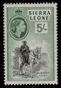 SIERRA LEONE QEII SG220, 5s black & deep green, LH MINT. Cat £12.