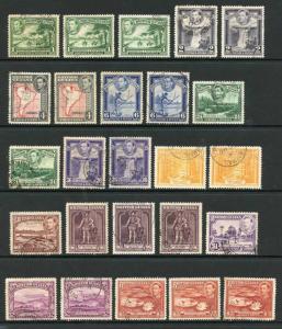 British Guiana SG908/19 1938 KGVI Set of 12 Inc Colour and Perf Changes Fine Us