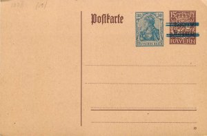 E0025 Germany Weimar Republic 1921 Postal Card 15pf+30pf Coat of Arms and Crown