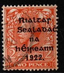 IRELAND SG13 HIB.V25 1922 2d ORANGE (R OVER Se) FINE USED