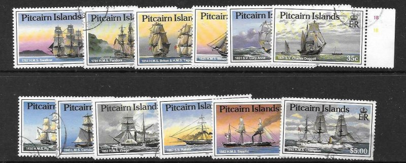 PITCAIRN ISLANDS SG315/26 1988 SHIPS FINE USED