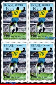 1144 BRAZIL 1969 - 1,000th GOAL BY PELE, SOCCER FOOTBALL, MI# 1238, BLOCK MNH