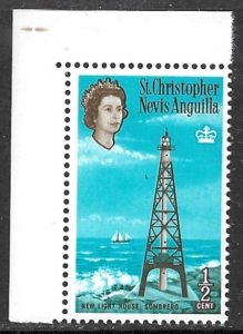 ST. KITTS NEVIS 1963 QE2 1/2c Sombrero Lighthouse Sc 145 MNH