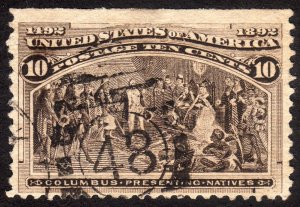 1893, US 10c, Columbian issue, Used, Sc 237