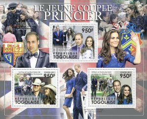 TOGO - 2011 - British Royal Couple - Perf 3v Sheet - Mint Never Hinged