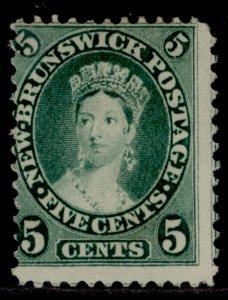 CANADA - New Brunswick QV SG15, 5c deep green, UNUSED. Cat £29.