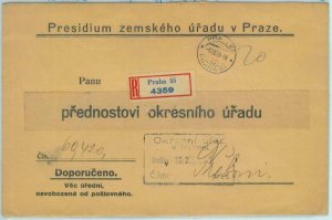 84066 - Czechoslovakia - Postal History - OFFICIAL MAIL registered cover  1939
