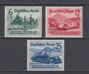 WWII Third Reich 1939 Nurburgring-Rennen  Full Set Ovpt. Michel  695/7 MNH