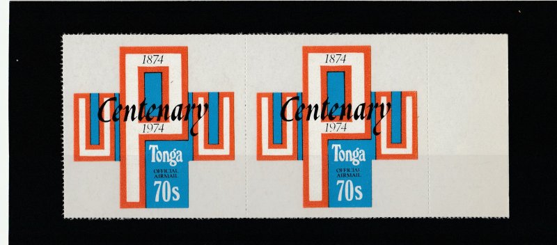 1974 3 SET IN PAIR Tonga 100 years Universal Postal Union SERVICE STAMP MINT1974
