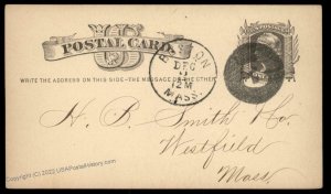 USA 1800s Boston Mass Negative Numeral 3 Fancy Cancel Cover 94916