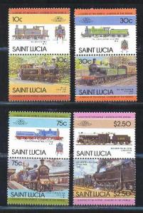 St. Lucia MNH sc# 774-777 Trains 08CV $4.55