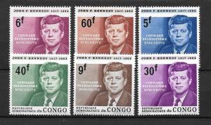 ### CONGO MNH SET SC#514-519 JOHN F KENNEDY SCV$6.00