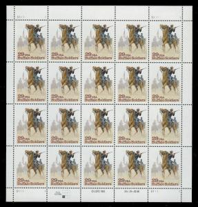 1994 29c Buffalo Soldiers, United States Army, Sheet of 20 Scott 2818 Mint VF NH