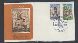 France #1609-10  (1978 Europa) on unaddressed Fleetwood FDC