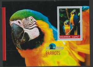 Uganda Scott 2124 MNH! Parrots! Souv. Sheet!