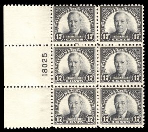 MOMEN: US STAMPS #623 PLATE BLOCK OF 6 MINT OG NH CAT. $325 LOT #73352