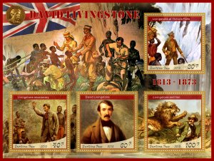 Stamps. Famous people. David Livingstone 2018 1+1 sheets perforated