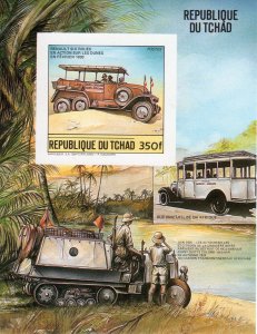 Chad 1984 Mi#Bl.226B Renault (1930) Citroen (1925) S/S IMPERFORATED MNH