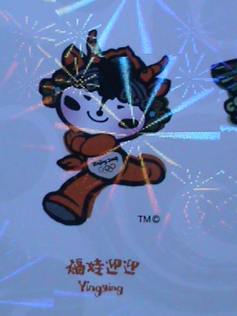 ​CHINA-2008 OLMPIC GAMES-BEIJING FU WA  HOLOGRAMS PREPAID LOVELY POSTCARD MNH