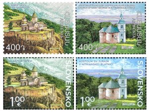Armenia (Mi 1324-1325) & Slovakia 2023 MNH** Joint Issue Tatev Nitrianska Church