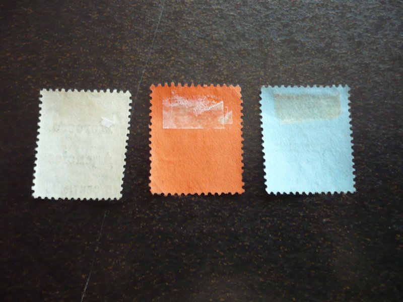 Stamps-British Offices in Morocco-Scott#27,28,30-Used Part Set of 3 Stamps