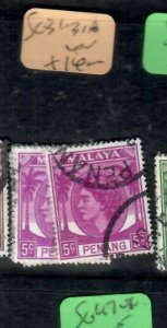 MALAYA PENANG (P1607B)  QEII  5C SG 31-31A   VFU