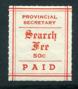 MS6 - 50¢ Manitoba Search Fees - MNH - C/V $37.50 incl 25% premium for MNH