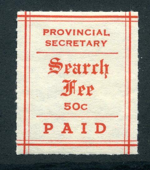 MS6 - 50¢ Manitoba Search Fees - MNH - C/V $37.50 incl 25% premium for MNH