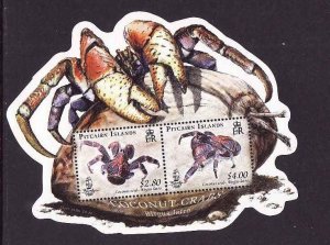 Pitcairn Is.-Sc#683a-unused NH sheet -Coconut Crab-Marine Life-2009-