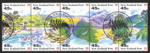 New Zealand Sc# 1125a FD Cancel Wakanui Booklet 1992 $4.50 Panorama Pane