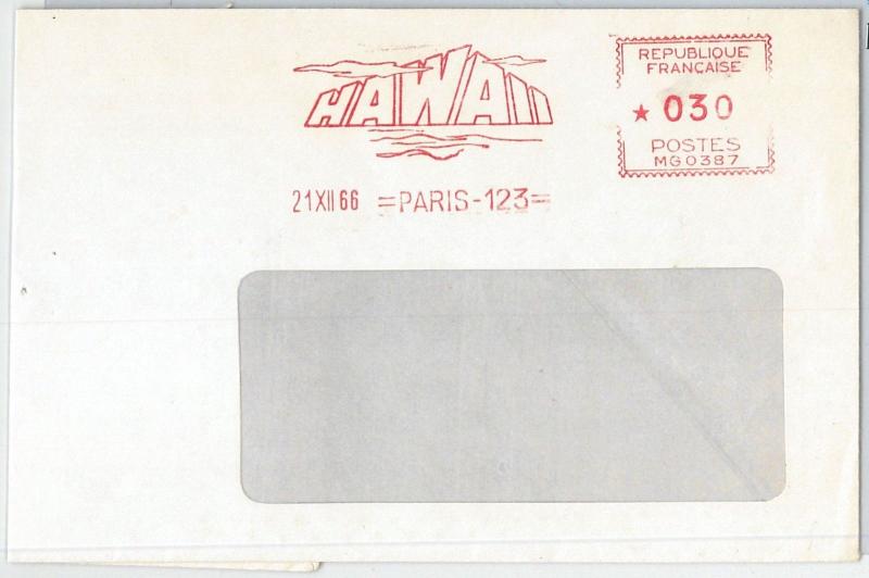 64751 - FRANCE - POSTAL HISTORY - Red MECHANICAL POSTMARK: CINEMA Hawaï 1966