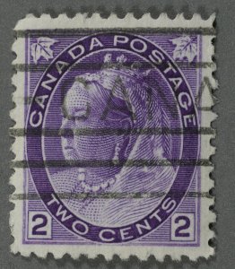 Canada #76 Used Fine/VF Horizontal Bars Cancel w/ CANADA Good Color Bright Paper