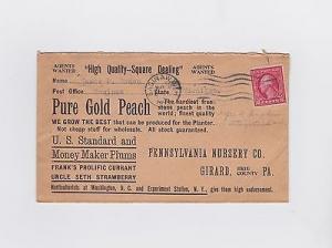 2c WF Saginaw Michigan to Girard PA 1913 tree nursery ad