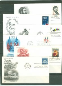 US 1446/1520 1972-73 6 different U/A FDC's with 3 Artcraft & 3 Artmaster cachets.