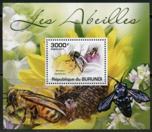 BURUNDI 2011 BEES  PROTECTION OF NATURE DELUXE SET OF SIX S/S MINT NH