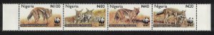 Nigeria WWF Side-striped Jackal Strip of 4v 2003 MNH SC#759-762 SG#809-812