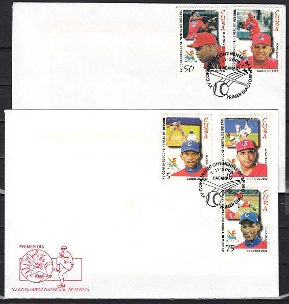 Caribbean Area, Scott cat. 4256-4260. Baseball Players on 2 First day Covers