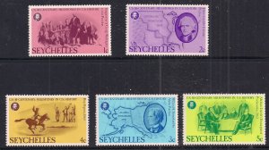 Seychelles 1976 QE2 Part set of 5 Inaug. George Washington MM SG 383 - 87 ( R724