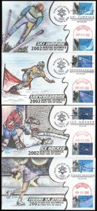 #3552-55 Winter Olympics Collins FDC Set