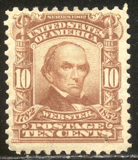 U.S. #307 Mint - 1902 10c Webster ($60)