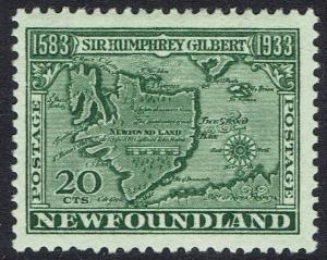 NEWFOUNDLAND 1933 350TH ANNIVERSARY 20C PERF 13.5 