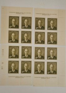 Canada 1951 King George VI Postes-Postage #305 MS Plate #8 Blocks MNH