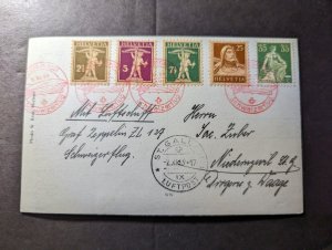 1929 Switzerland LZ 127 Graf Zeppelin Airmail Postcard Cover St Gallen