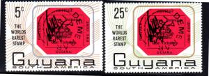 GUYANA #26-27  1967  WORLD RAREST STAMP   MINT  VF LH  O.G